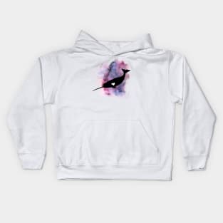 Watercolor Narwhal with heart Kids Hoodie